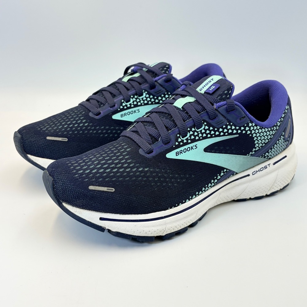 Brooks Ghost 14 Navy Yucca Blue Tint Running Shoes Womens 8 Sporty Comfort Gym